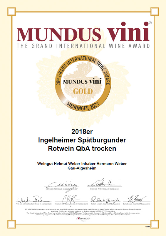 28. Größer Internationaler Weinpreis MUNDUS VINI 2021