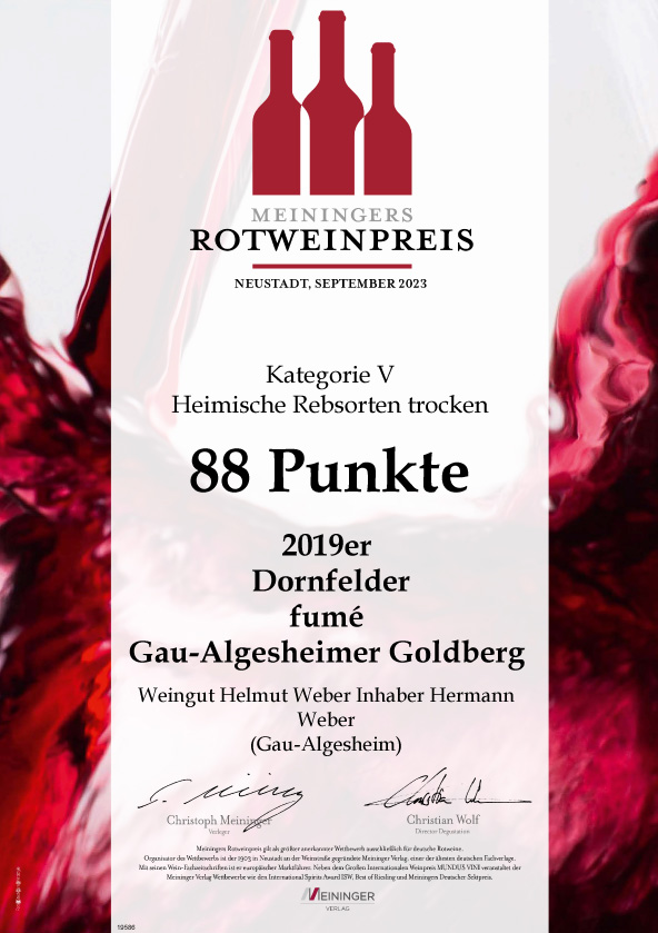 2019er Dornfelder fumé Gau-Algesheimer Goldberg